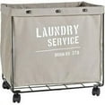 thumbnail image 1 of Danya B. Army Canvas Laundry Hamper on Wheels, Canvas Laundry Bag, Laundry Basket with Wheels, 1 of 7