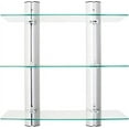 thumbnail image 1 of Danya B. Bathroom Wall Shelving Unit – Decorative Wall-Mount 3-Tier Adjustable Glass Wall Shelves on Aluminum Bars, 1 of 8