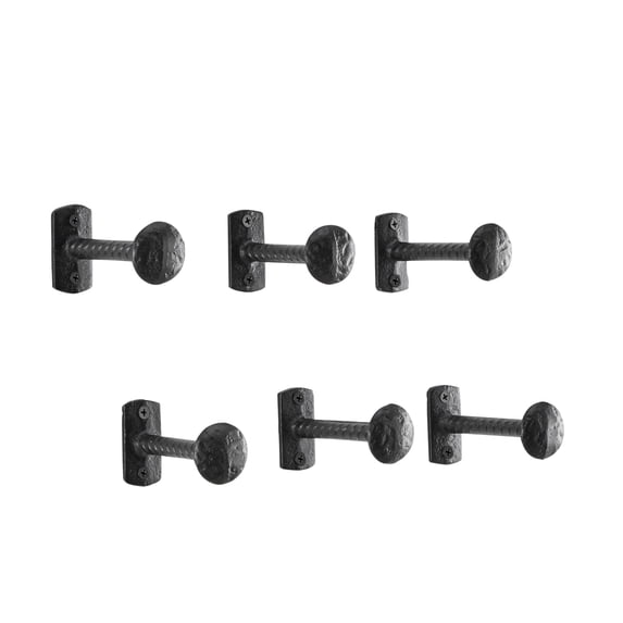 Danya B. Black Industrial Decorative Cast Iron Nail Head Wall Hooks (Set of 6)