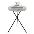 thumbnail image 1 of Danya B. Circular Modern Grey Concrete Finish Veneer Stone Top Black Metal Legs Accent Table, 1 of 22