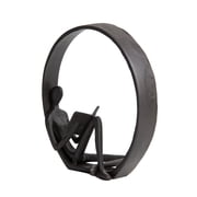 Danya B. Contemporary Encircled Female Reader Cast Iron Sculpture Statue