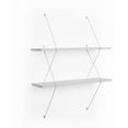 thumbnail image 1 of Danya B. Contemporary Two Level White Shelving System with White Wire Brackets, 1 of 3