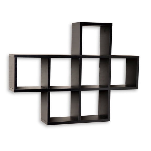 Danya B Cubby Laminated Black Shelving Unit