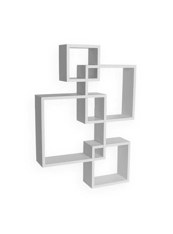Danya B Decorative Intersecting Cubes Shelf - White