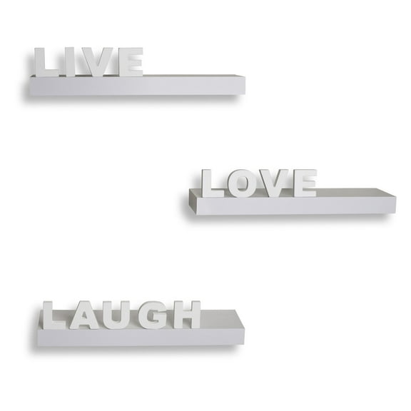 Danya B Decorative Live Love Laugh Wall Shelf - Set of 3