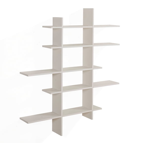Danya B. Five Level Asymmetric Wall Shelf - White
