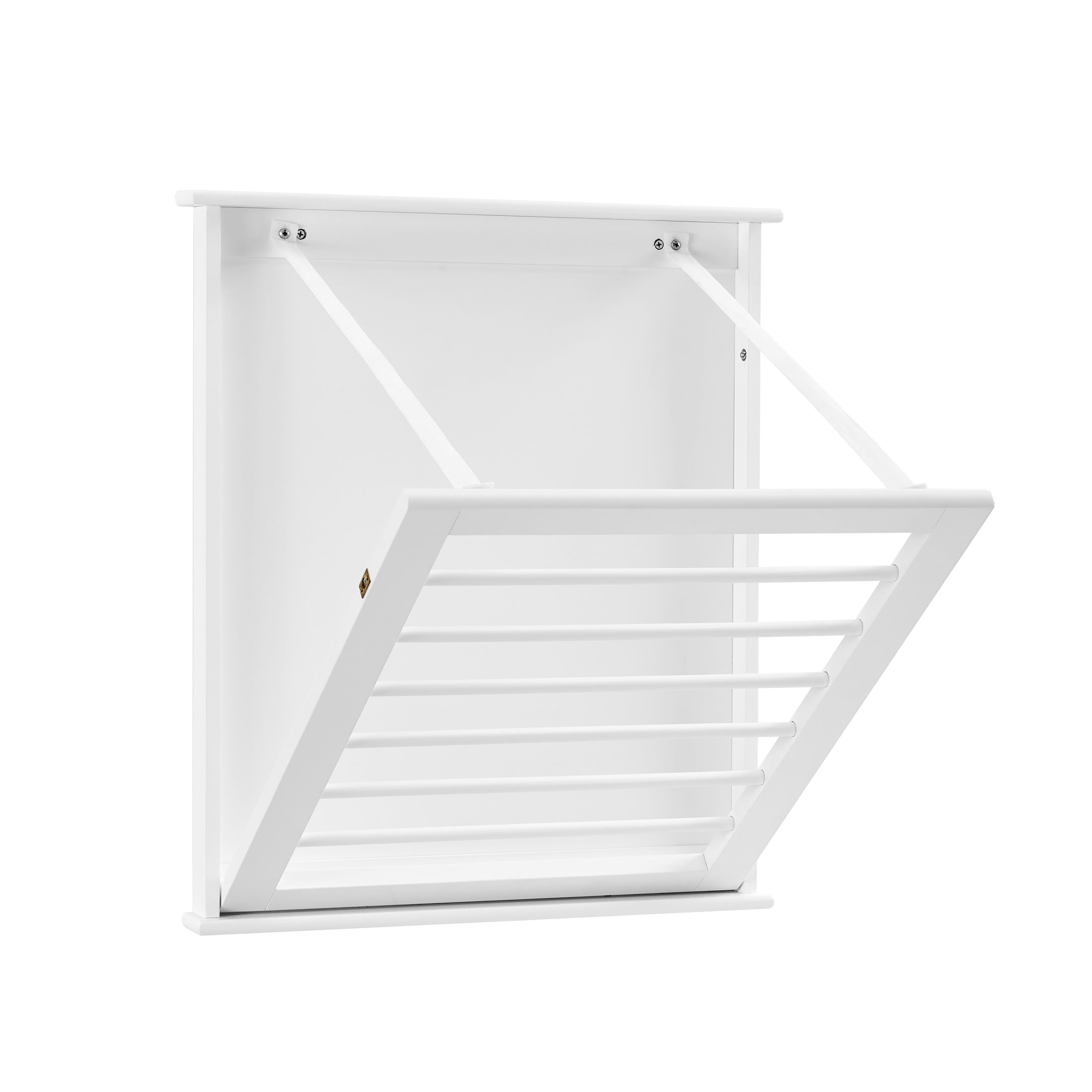 White Folding Wall Mounted Drying Rack with Six Slots