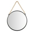 thumbnail image 1 of Danya B. Framed 20" Decorative Round Black Metal Circle Wall Mirror with Hanging Rope, 1 of 3