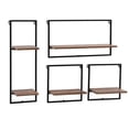 thumbnail image 1 of Danya B. Framed Wall Art 4-Piece Modern Shelf Set - Black Metal Frame and Rustic Distressed MDF Shelves, 1 of 8