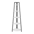 thumbnail image 1 of Danya B. Free-Standing 5-Tier Pyramid Corner Shelf in Black Metal Frame with White MDF Shelves, 1 of 11
