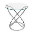thumbnail image 1 of Danya B. Galaxy Chrome and Tempered Glass Round End Table, 1 of 3