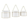 thumbnail image 1 of Danya B. Geometric White and Gold Wall Planters Set of 3, 1 of 6