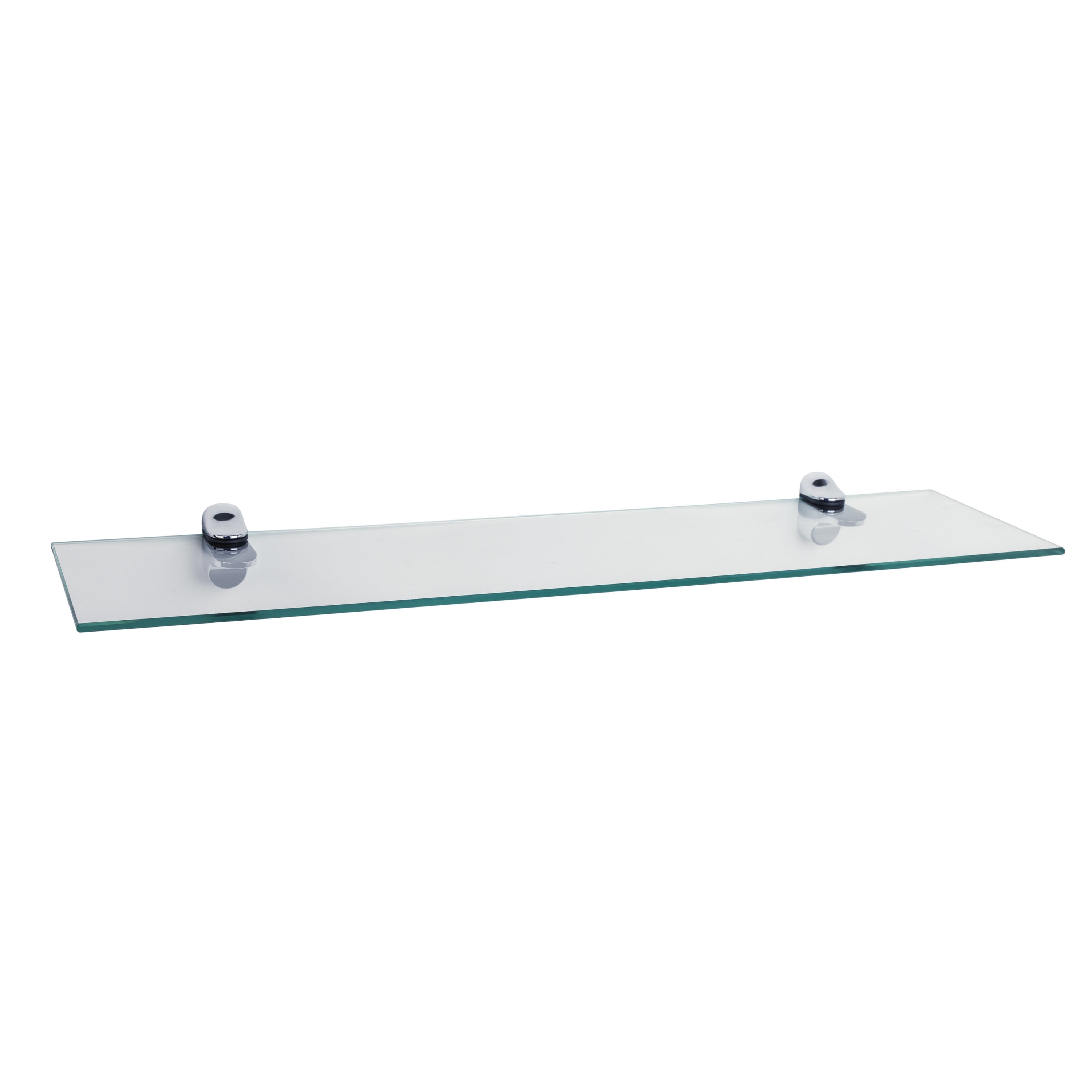 Elegant 24" Black Tempered Glass Floating Wall Shelf