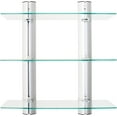 thumbnail image 1 of Danya B HA83163 Bathroom Shelving Unit – Decorative Wall-Mount 3-Tier Adjustable Glass Wall Shelves on Aluminum Bars – Bathroom Shelf, Wall Mount Shelf, 1 of 8