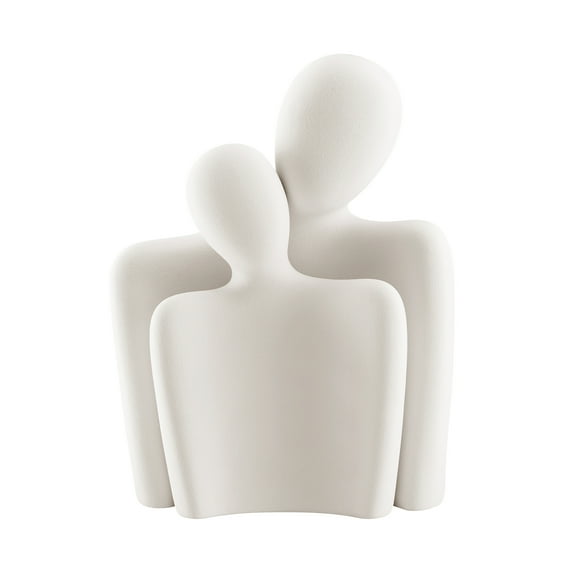 Danya B. Hans Cream Abstract Nesting Two Piece Couple Decorative Accent Matte Ceramic Sculpture Figure Set