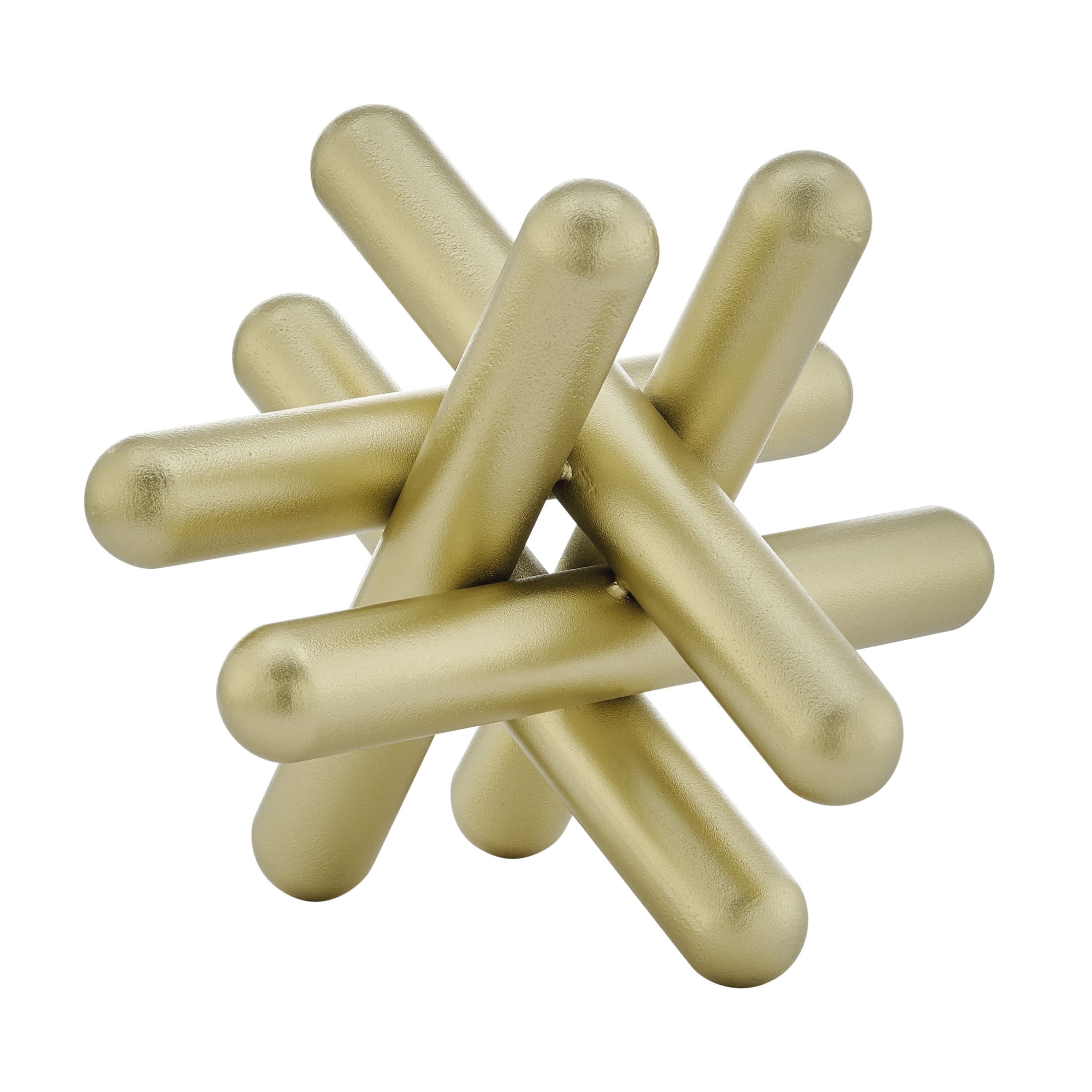 Large Gold Textured Metal Geometric Abstract Sculpture