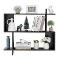 thumbnail image 1 of Danya B. Manasa Floating Geometric Kilter Two-Tier Wall Shelf - Black, 1 of 12
