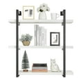 thumbnail image 1 of Danya B. Modern 3-Tier Hanging Bracket Wall Shelves in Black Metal and White Birch Finish, 1 of 12