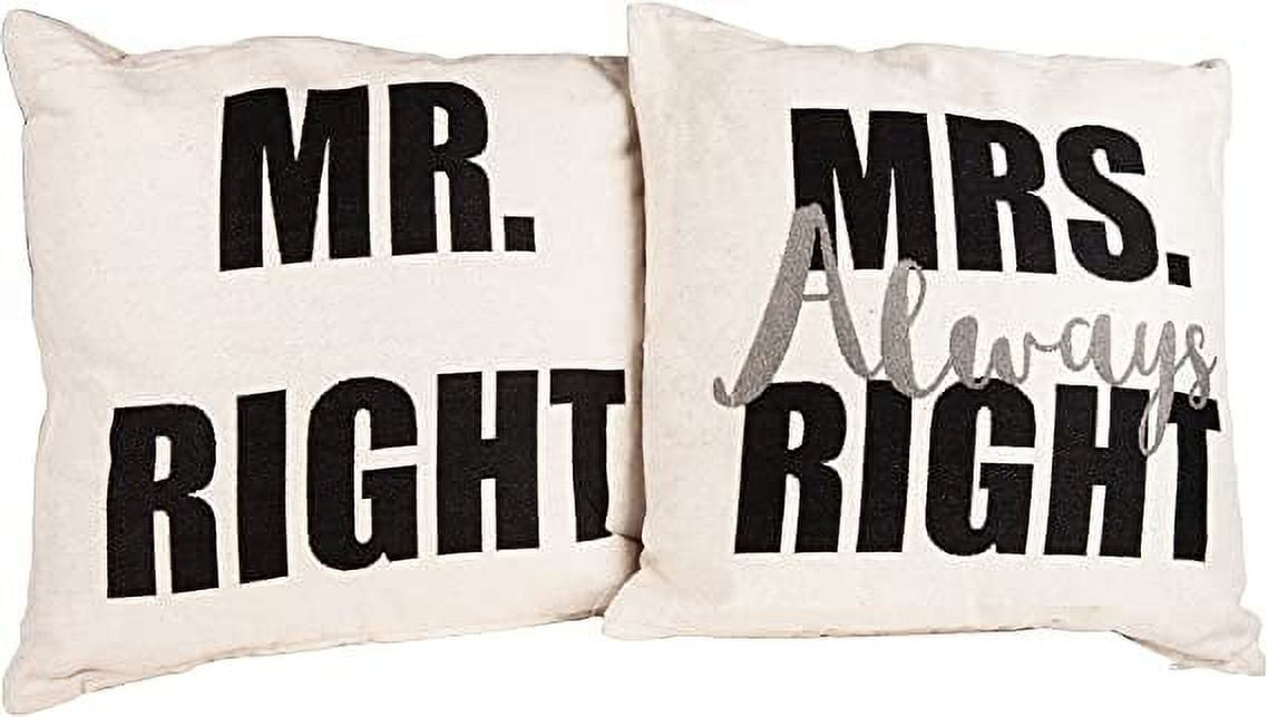 Mr right and mrs always right pillows discount