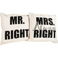 thumbnail image 1 of Danya B. Mr. Right and Mrs. Always Right Decorative Quote Accent Throw Pillows – A Unique Couples Gift Idea, 1 of 6
