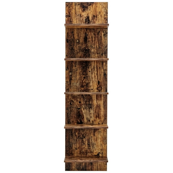 Danya B. Pine Grain Finish Wide 5-Tiers Column Wall Shelf