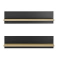 thumbnail image 1 of Danya B. Repose Display Photo Ledge Shelf Set of 2 - Black Back/Chestnut Shelf, 1 of 11