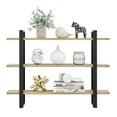 thumbnail image 1 of Danya B. Rio Three Tier Modular Floating Bracket Wall Shelf - Chestnut, 1 of 8