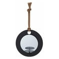 thumbnail image 1 of Danya B Round Rustic Pillar Candle Sconce with Rope and Mirror, 1 of 7