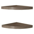 thumbnail image 1 of Danya B Rustic Weathered Oak Corner Radial Shelves (Set of 2), 1 of 4