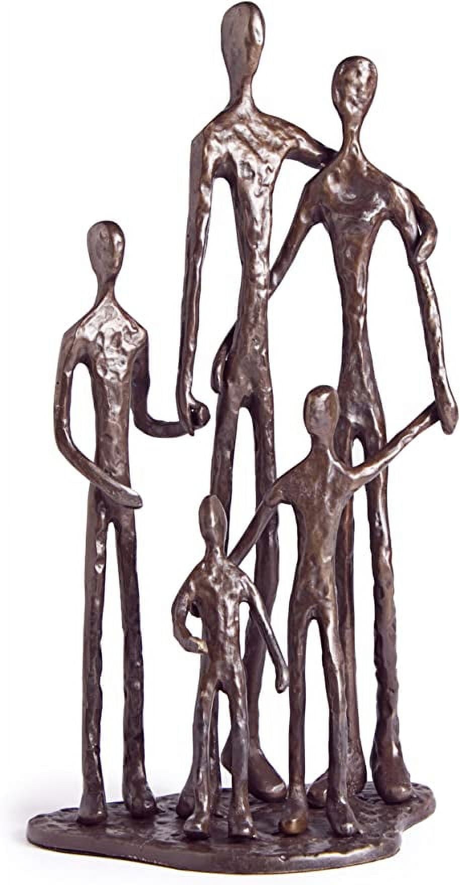 Danya B. Sand Casted Metal Art Bronze Sculpture Family of Five - Lined with Velveteen