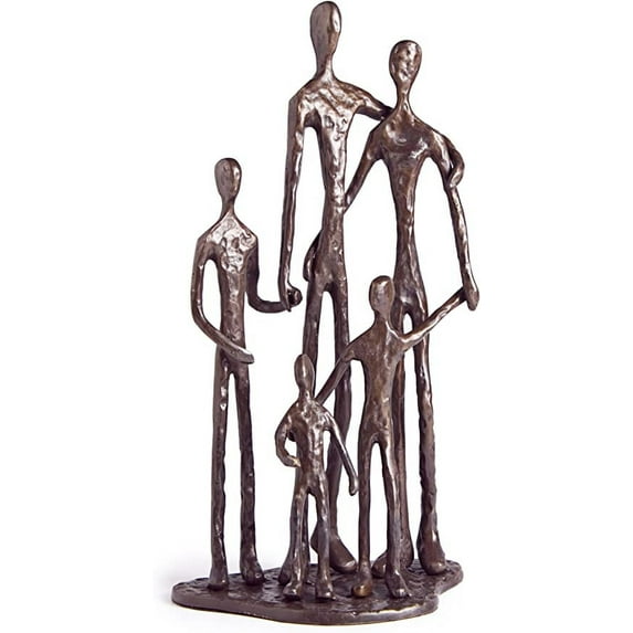 Danya B. Sand Casted Metal Art Bronze Sculpture Family of Five - Lined with Velveteen