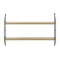 thumbnail image 1 of Danya B. Severini Floating Bracket Farmhouse Two-Tier Wall Shelf - Chestnut / Black, 1 of 11