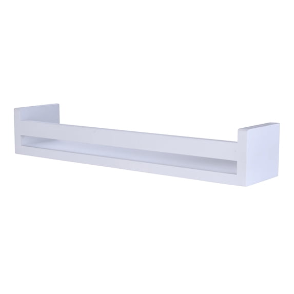 Danya B. Single Tier 18" Wall Mount Decorative Spice / Supplement/ Home Decor Organizer Rack Shelf– White
