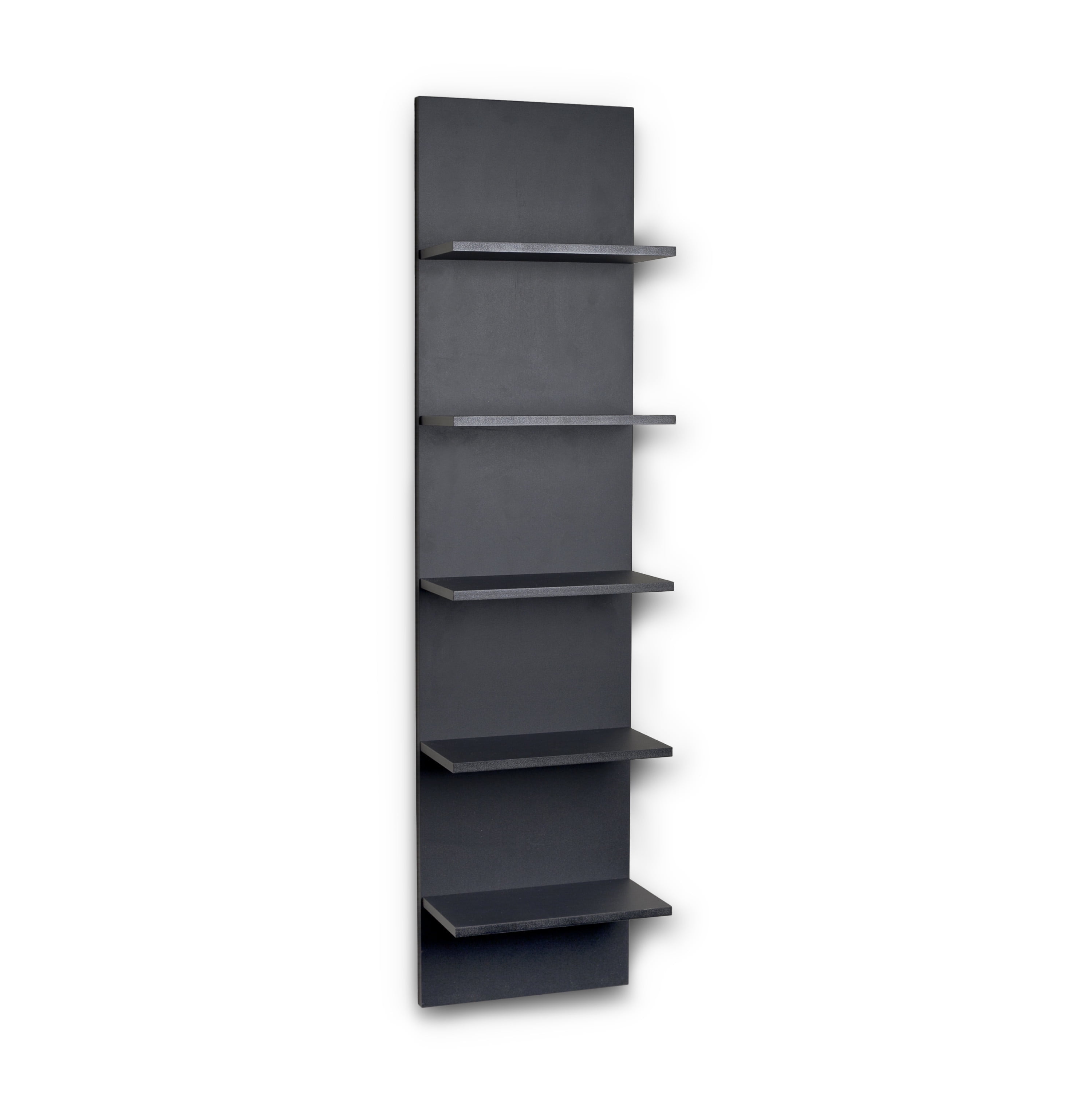 Sleek Black Woodgrain 52" Floating Wall Shelf for Modern Spaces