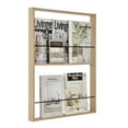 thumbnail image 1 of Danya B. Steiner Beech Square Modern 2-Tier Kids Book or Toy Figure Display Unit Wall Mounted Bookshelf with Contrasting Black Rods, 1 of 13