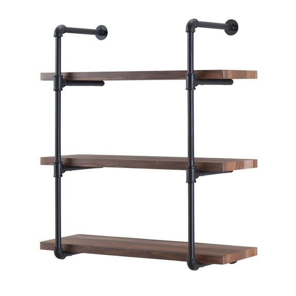 Danya B. Three Tier Industrial Pipe Wall Shelf