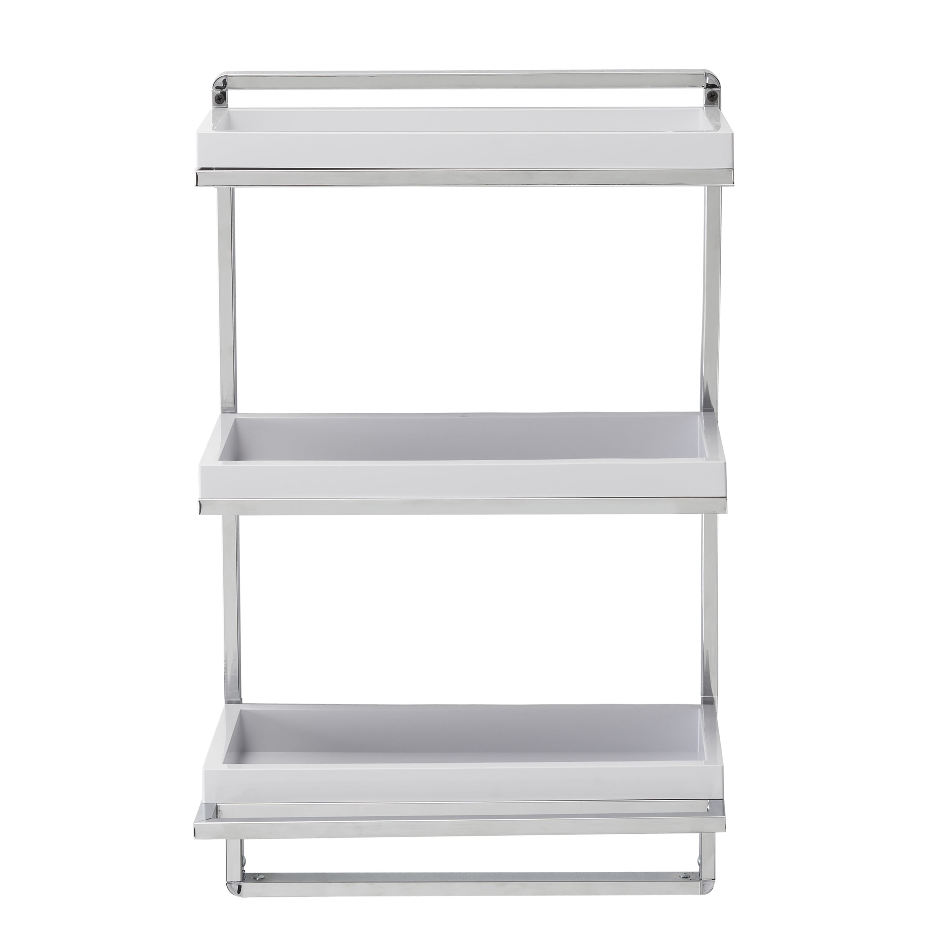 White Wall Shelf Towel Bar