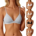thumbnail image 1 of Danyang Wirefree Bra Triangle Cup Thin Strap Seamless Light Lined Comfort Ladies Underwear Daily Use,Grey,XL, 1 of 4