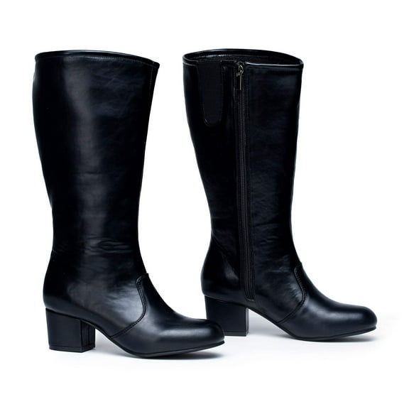 Danz N Motion Parade Boots Womens Dolly 2" Heel Knee High Black 531