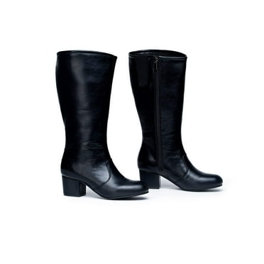 Danz N Motion Parade Boots Womens Dolly 2" Heel Knee High Black 531