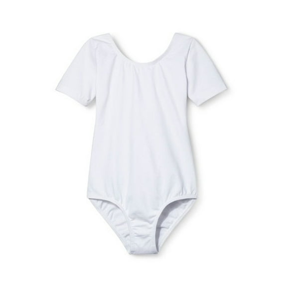 DanzNmotion by Danshuz Girl's S/S Leotard 2-4 WHITE