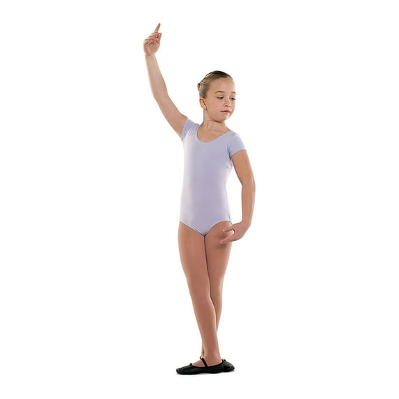 DanzNmotion by Danshuz Girl's Sleeve Leotard 8-10 PURPLE
