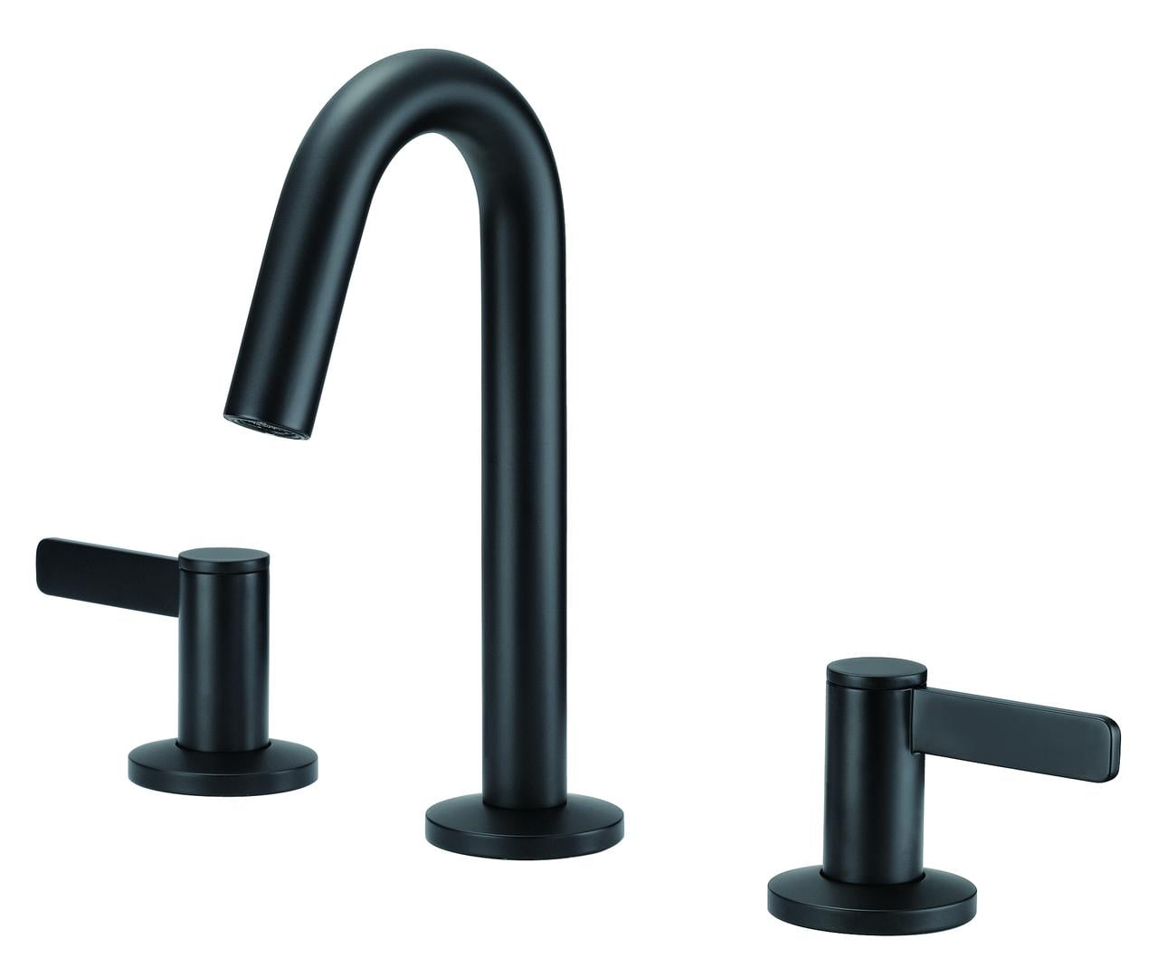 Amalfi Satin Black Widespread Bathroom Faucet with Drain Assembly