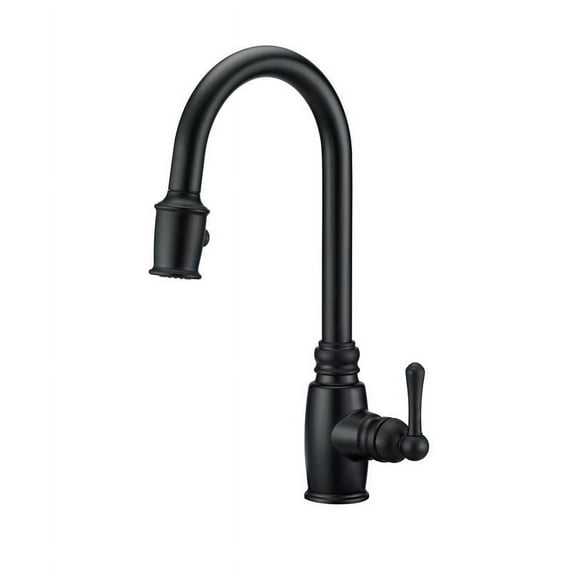 Danze D455557BS Opulence Single Handle Pull-Down Kitchen Faucet with SnapBack® Retraction, Satin Black