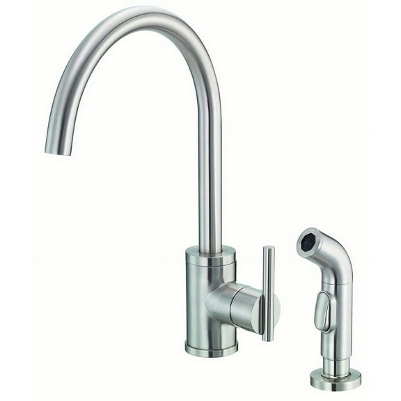 Danze Parma Single Handle Kitchen Faucet with Side Spray, Stainless Steel