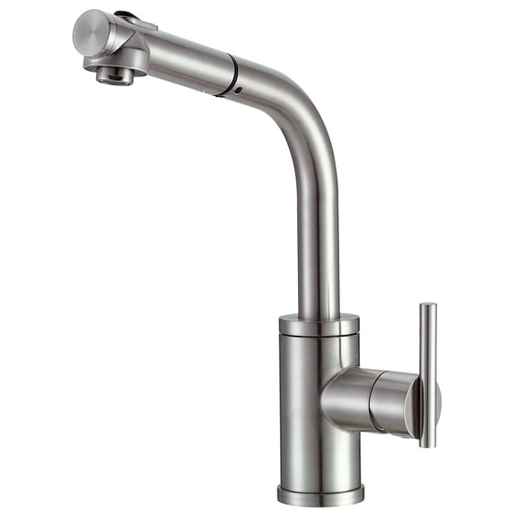 Danze Parma Single Handle Pull-Out Kitchen Faucet with SnapBack Retraction, Stainless Steel