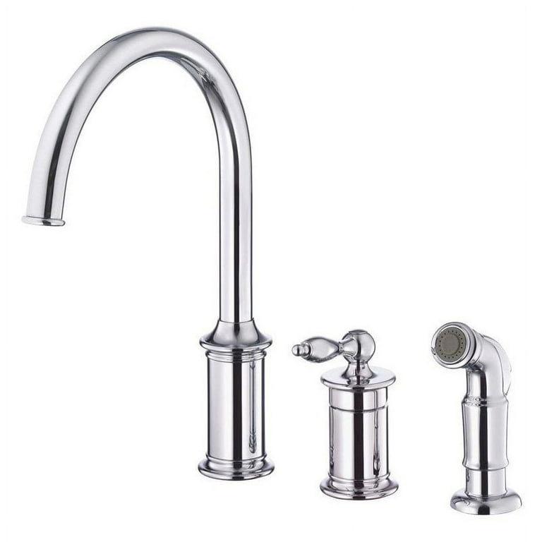 Danze Danze Prince Chrome 1-Handle Deck-Mount High-Arc Handle Kitchen Faucet Danze Danze Prince Chrome 1-Handle Deck-Mount High-Arc Handle Kitchen Faucet