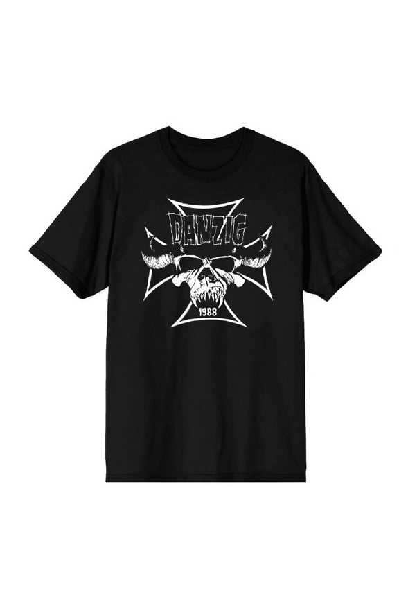 Danzig Men's Cross T-Shirt Black Medium | Officially Licensed