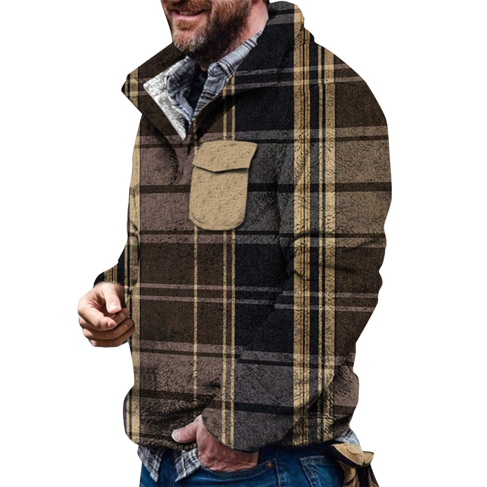 DaoAg Men'S Sweatshirt Zip Up Hoodless Mens Zipper Hoodless For Men