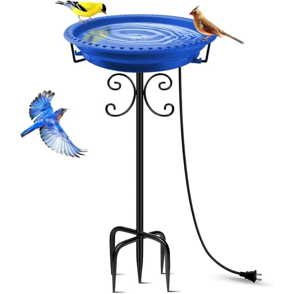 Daoeny Heated Bird Bath for Winter, Upgraded 100W Baths Blue